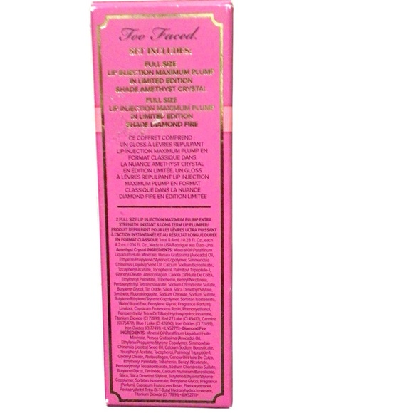 Too Faced Lip Injection Maximum Plump Lip Gloss Duo limited edition NIB - Picture 3 of 3